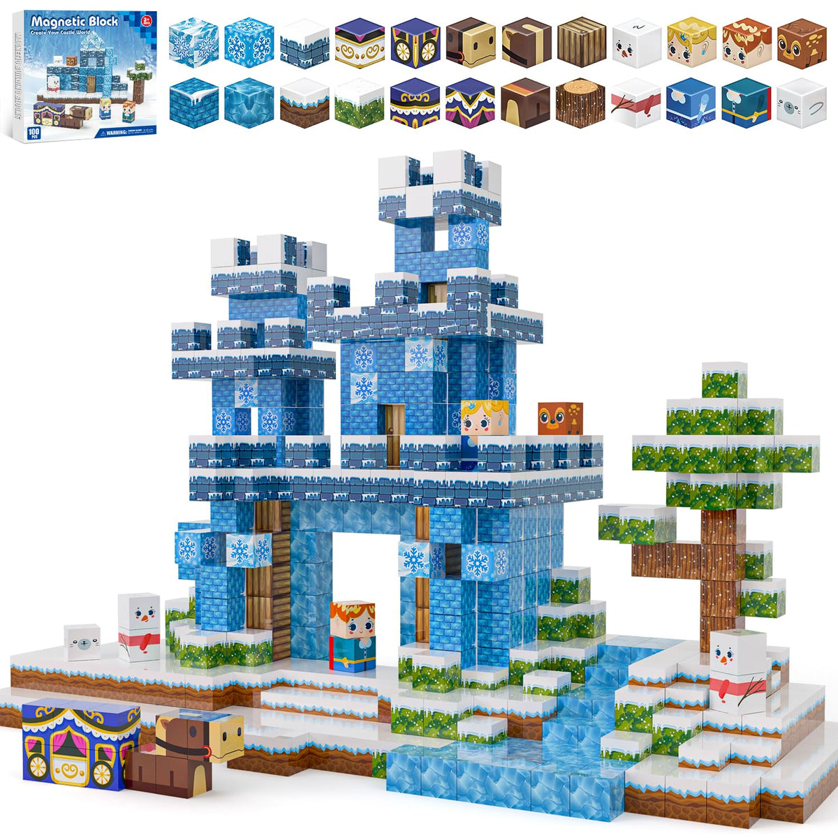 Kryzomat ice-theme magnetic blocks for easy castle assembly and imaginative play.