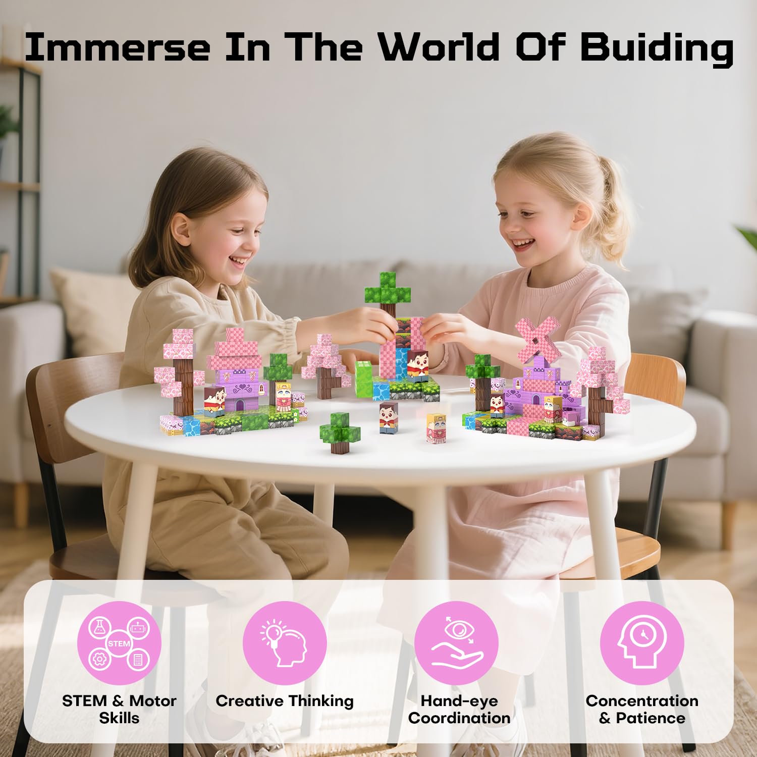Kryzomat magnetic blocks are compatible with other tile sets for expansive builds.