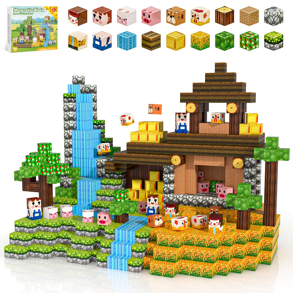 Kryzomat Magnetic Blocks farm set promotes imaginative play and fine motor skills.
