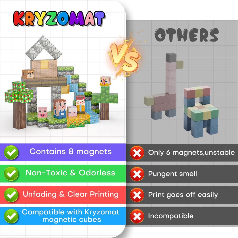Kryzomat Blocks are washable and non-toxic for safe, repeated play.