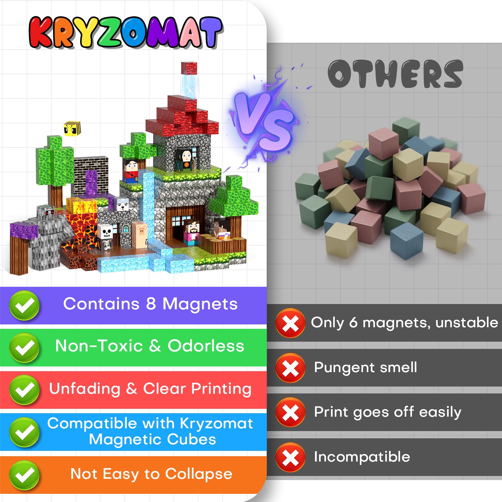 Kryzomat sealed-edge blocks ensure safe, durable playtime.