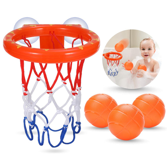 KSABVAIA bath toy basketball hoop attached to tub for engaging bath time play
