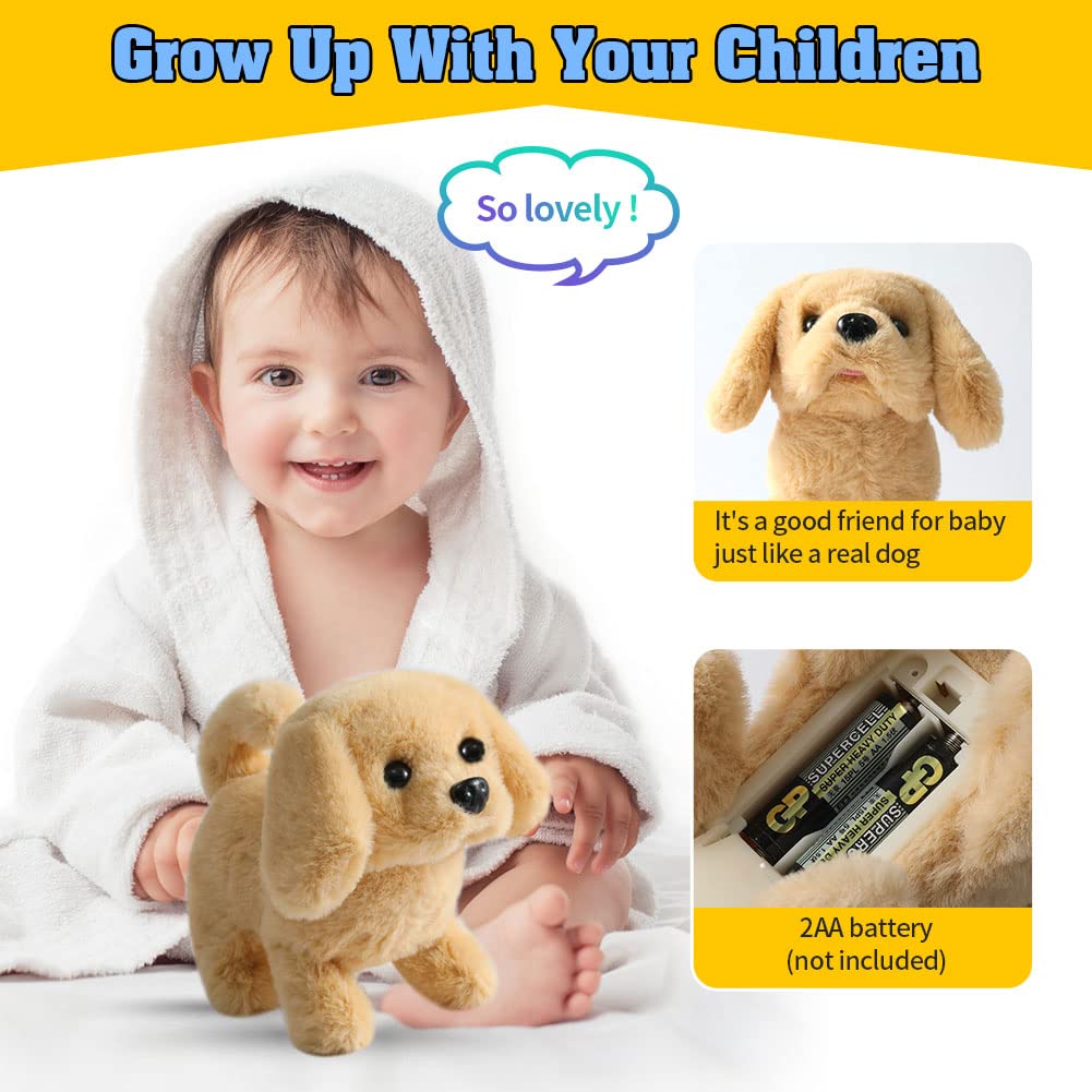KSABVAIA plush golden retriever tail wagging adds realistic fun to pretend games