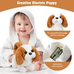 KSABVAIA plush Saint Bernard toy tail-wags during play for active imagination.