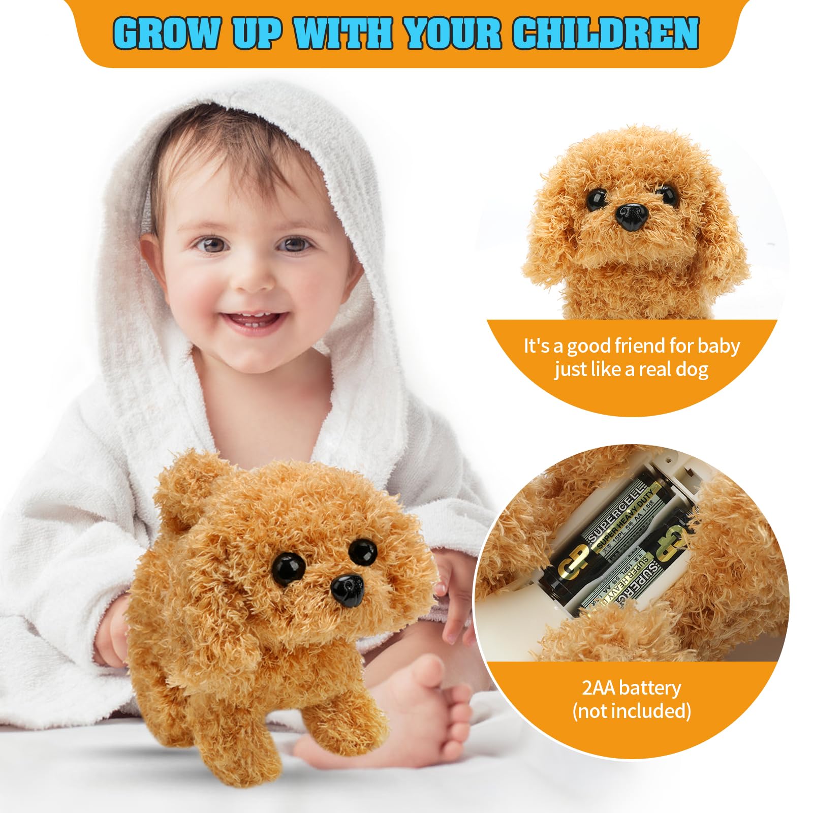 KSABVAIA Plush Teddy Puppy Stretching: soft touch for active play