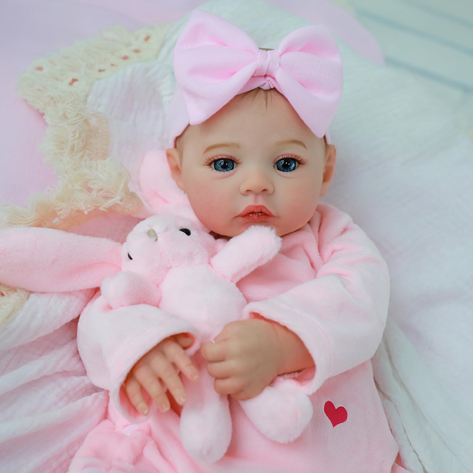 KSBD 18 inch lifelike doll with soft vinyl body offers gentle cuddling and realistic posing