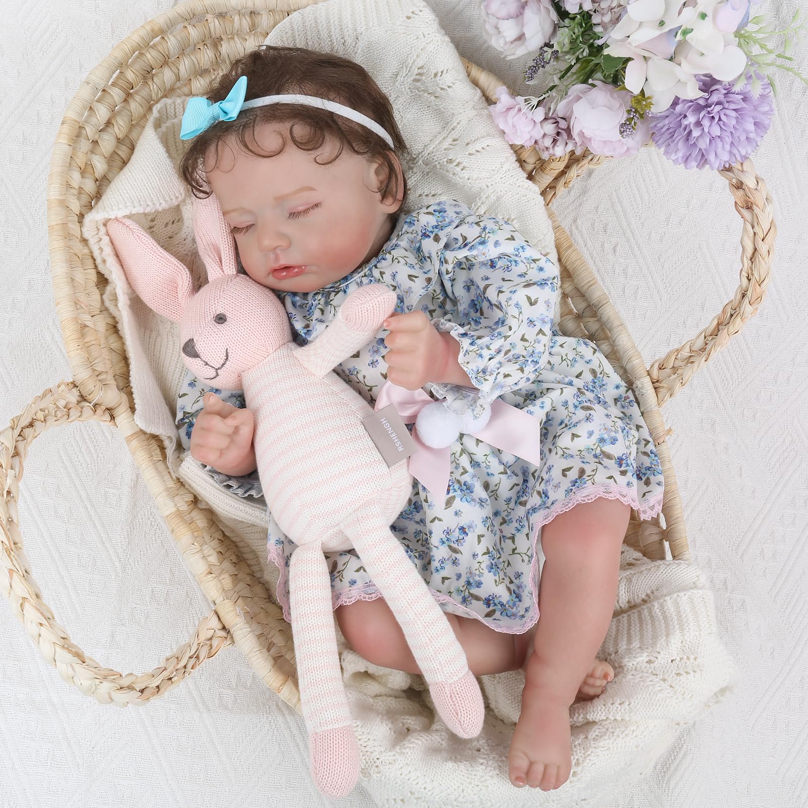 KSBD reborn doll girl face detail with hand-painted features for lifelike charm.