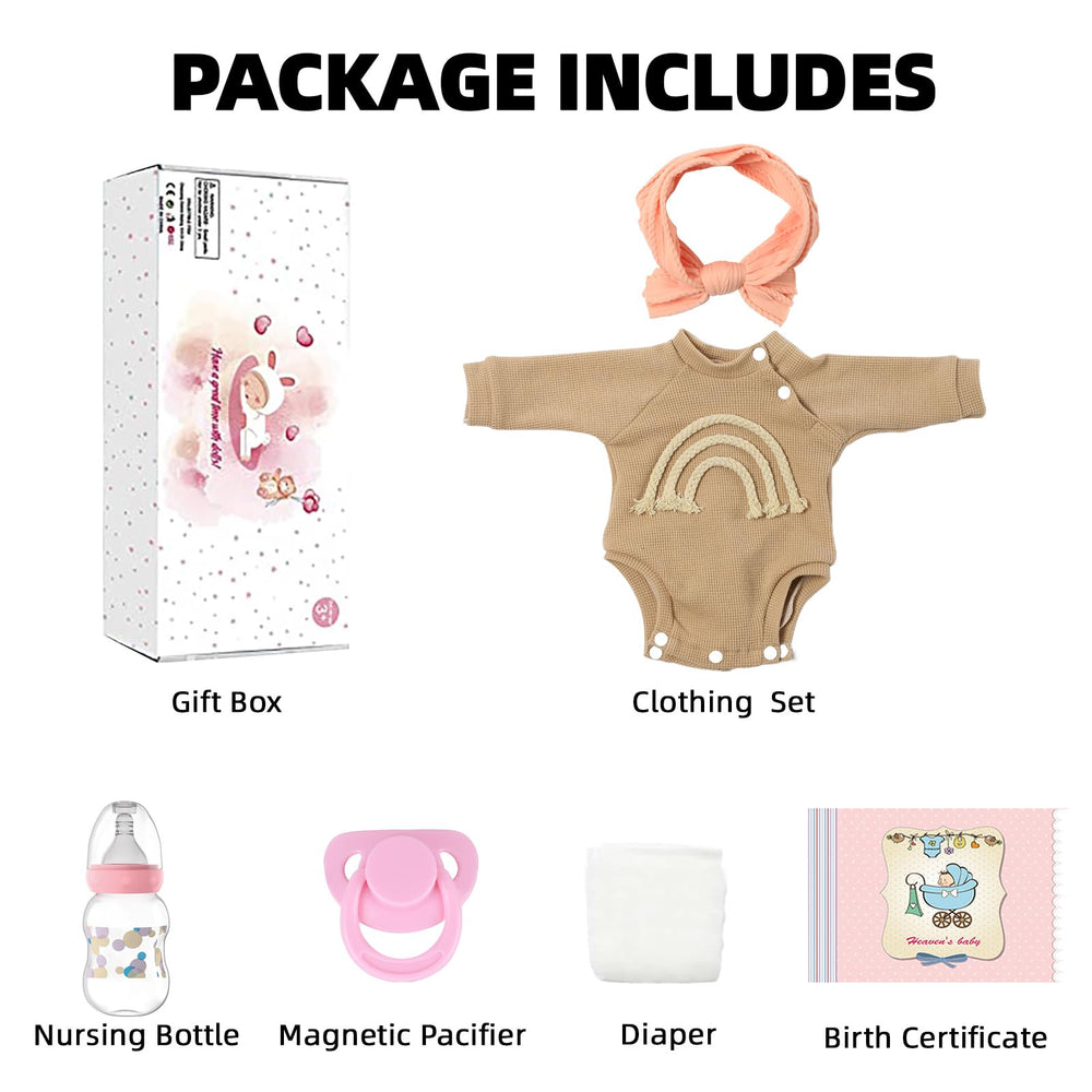 KSBD Lifelike Reborn Baby Doll magnetic pacifier for convenient soothing pretend feeding.