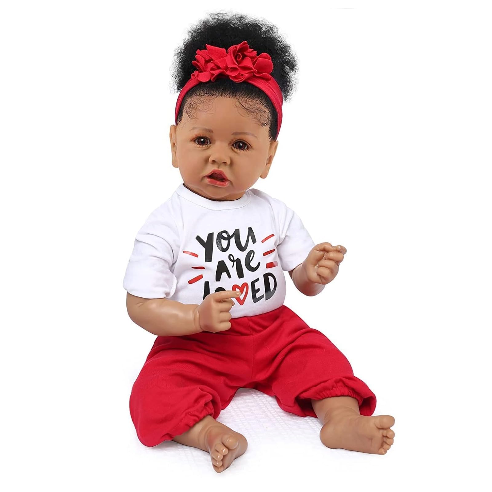KSBD Realistic Reborn Baby Doll black girl face with rooted lashes for lifelike play