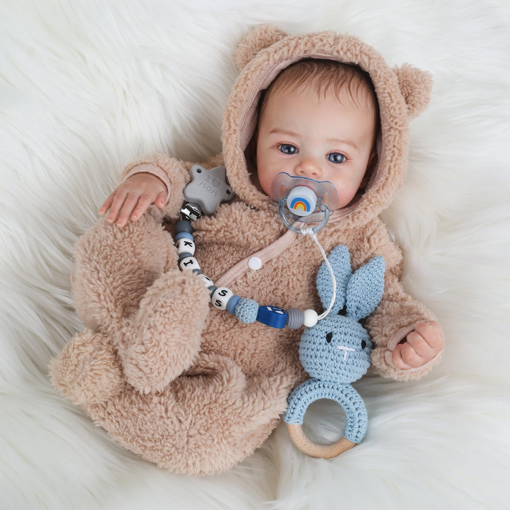 KSBD Reborn Baby Doll face detail showcases lifelike realism for imaginative play.