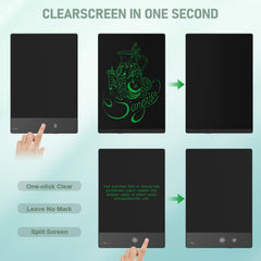 Ksequ LCD writing tablet in use as a digital notepad for ideas and reminders