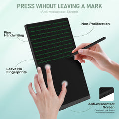 Ksequ LCD writing tablet with attached pen ready for quick jotting