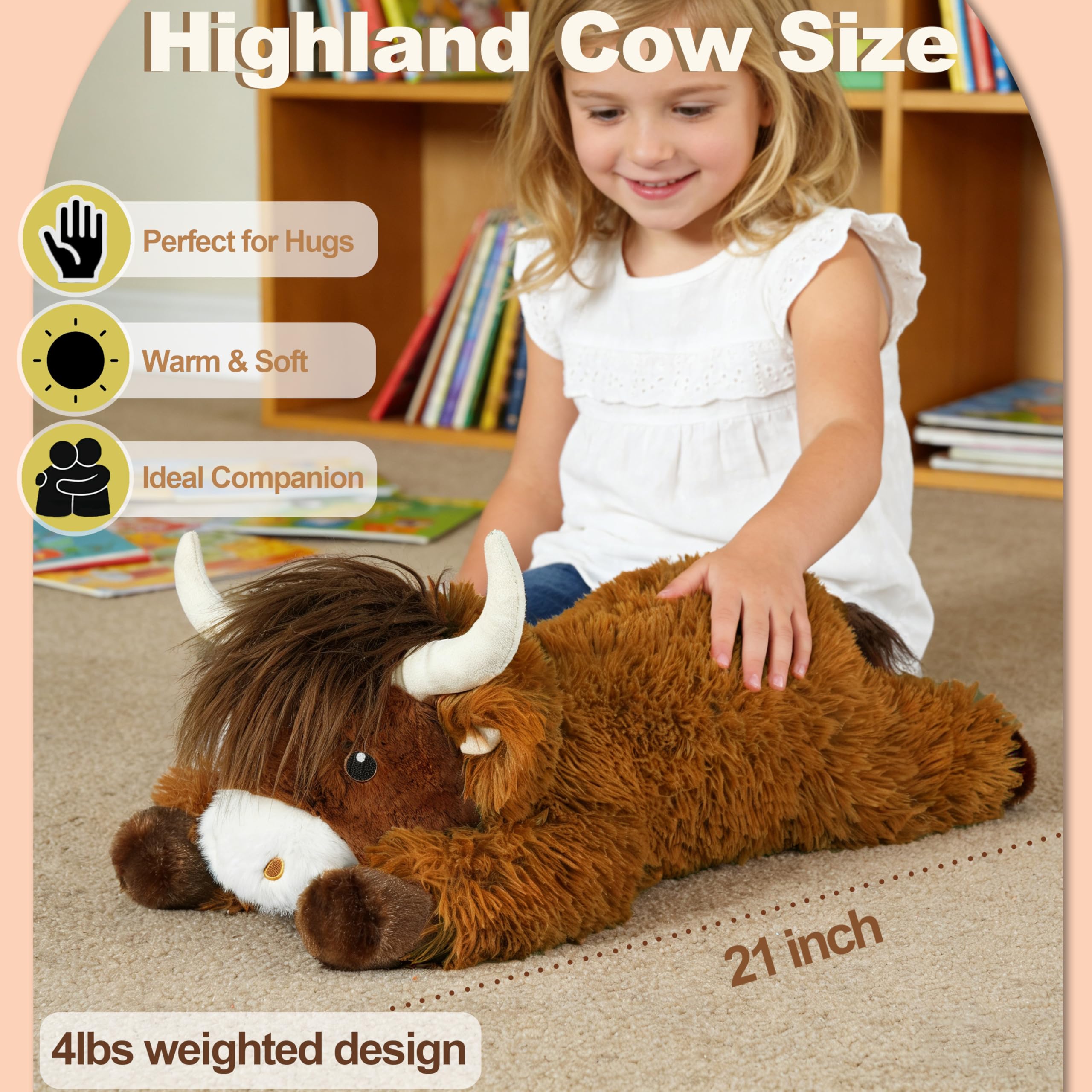 Ksidzas Highland Cow plush face detail showing lifelike features.