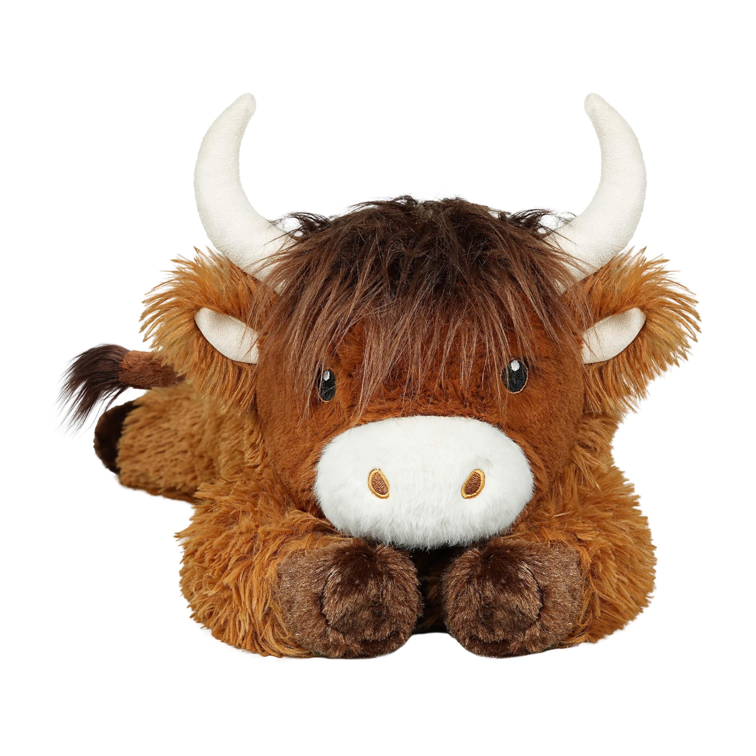Ksidzas Highland Cow plush full body with soft fur for cozy hugs.