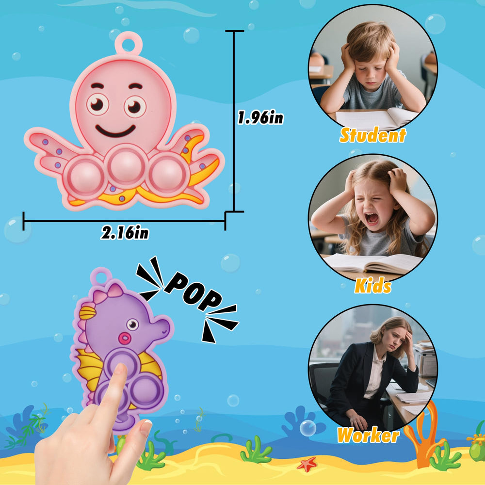 Ksmky sea animal pop fidget toy seahorse for tactile breaks and playtime.