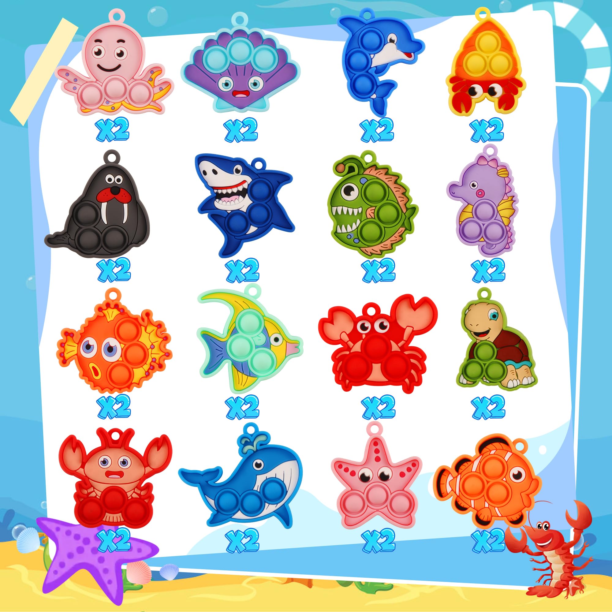 Ksmky sea animal pop fidget toy turtle for hands‑on concentration and learning play.