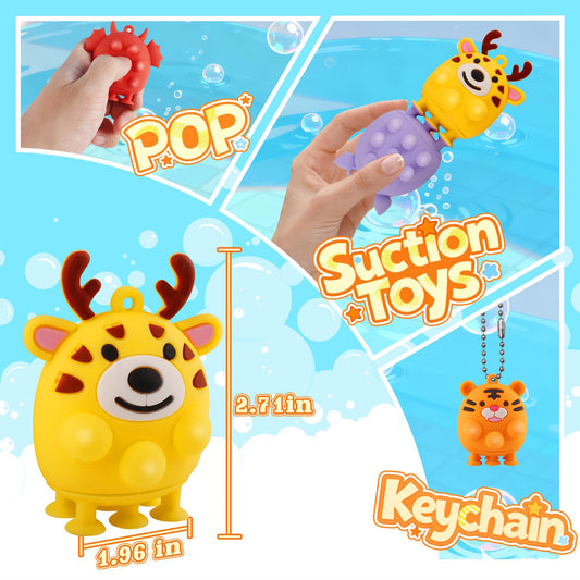 Ksmky tiger suction pop toy supports sensory exploration and hand-eye coordination.