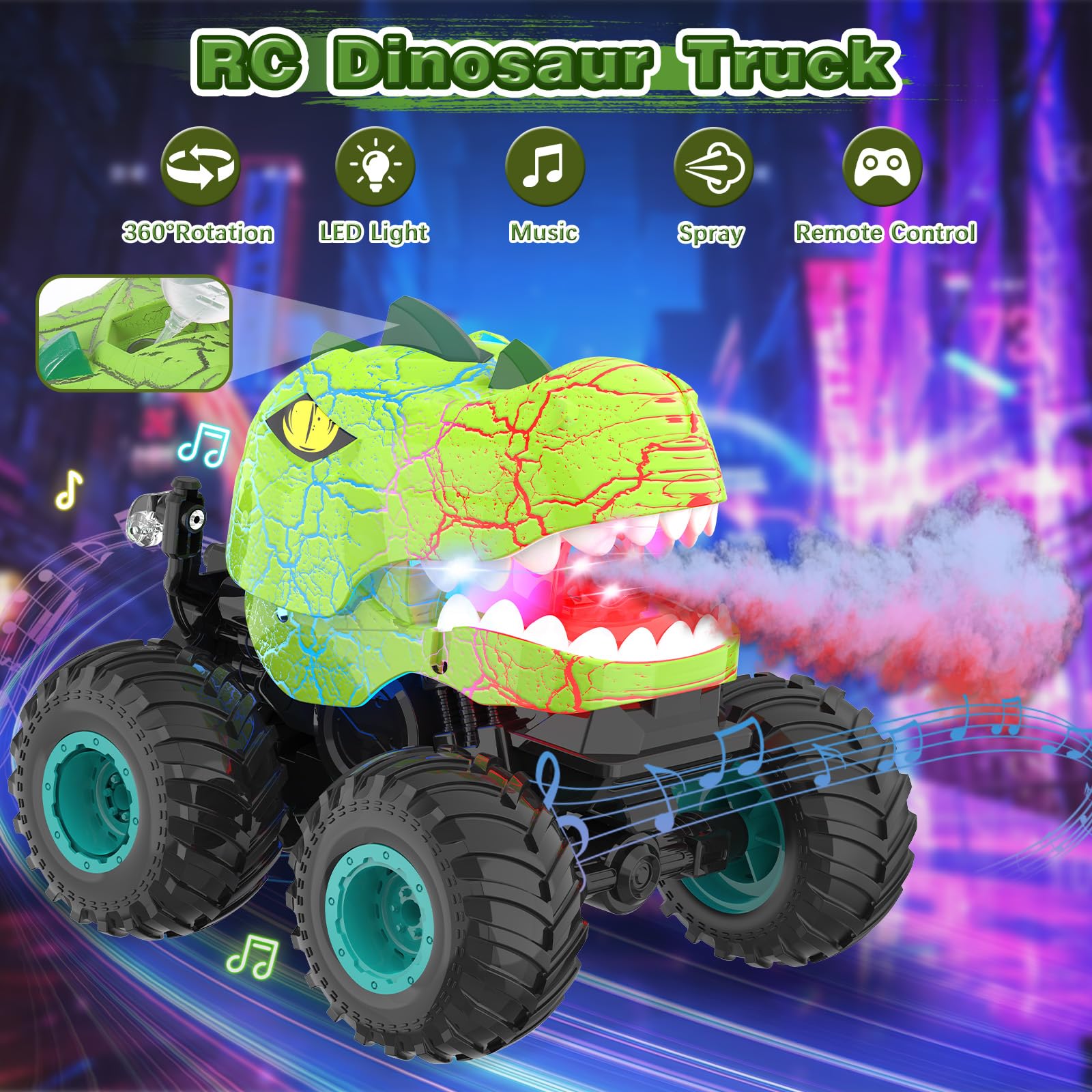 Kssvzz Monster Truck LED lighting enhances night-time play