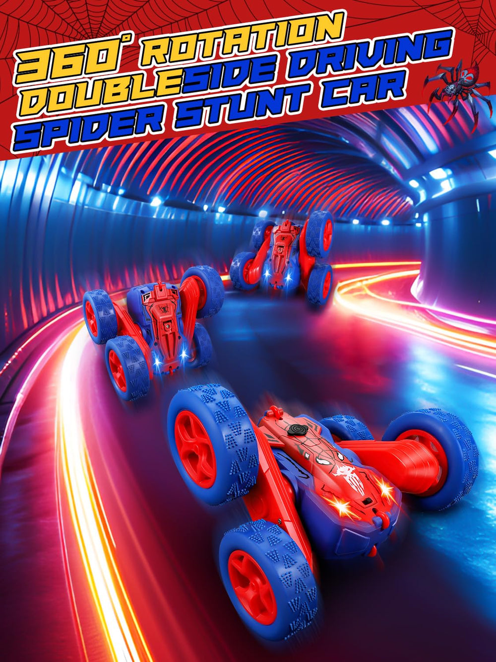 Kssvzz Spider RC car performing 360° spins for thrilling stunts