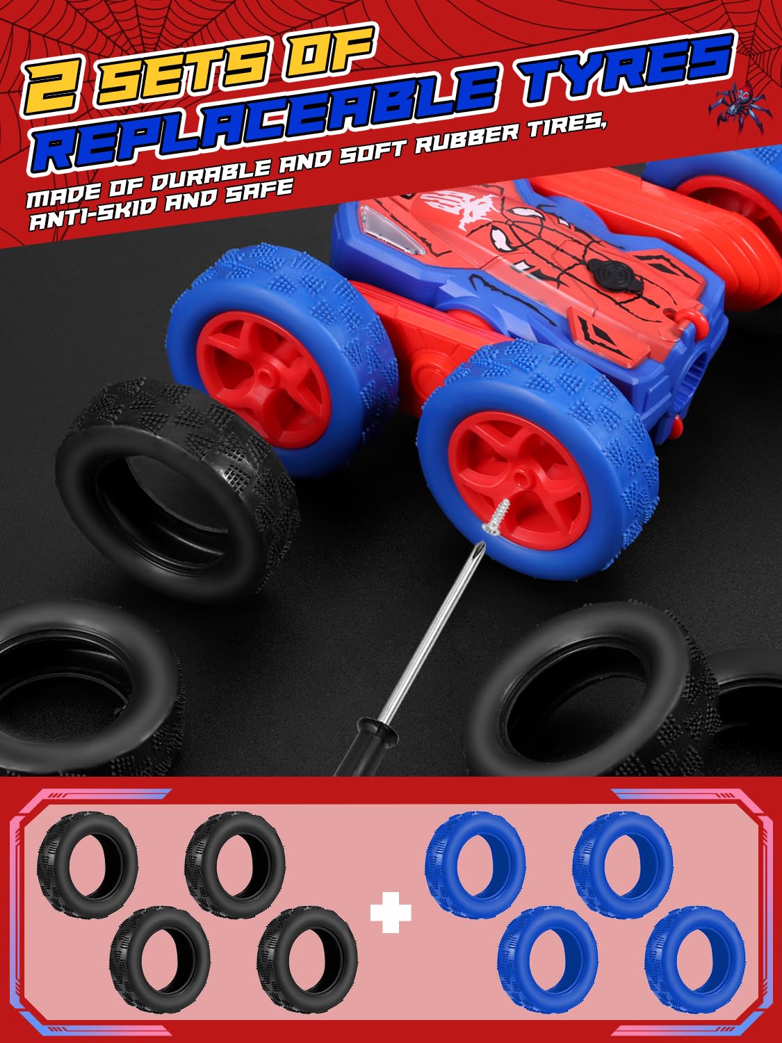 Kssvzz Spider RC car anti-crash tires for varied terrain use