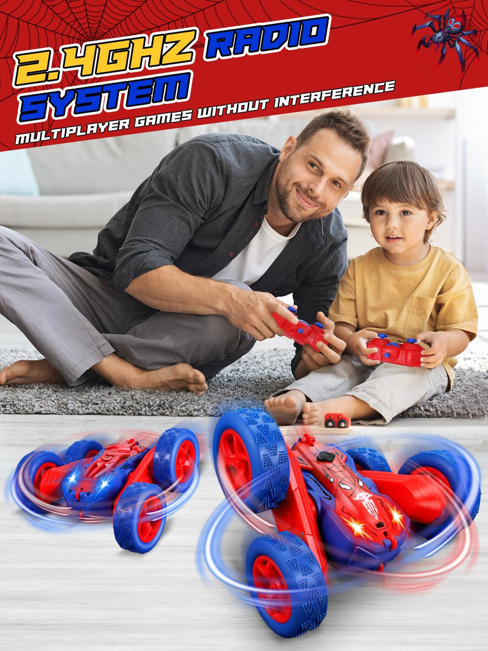Kssvzz Spider RC car in kids' hands during outdoor play