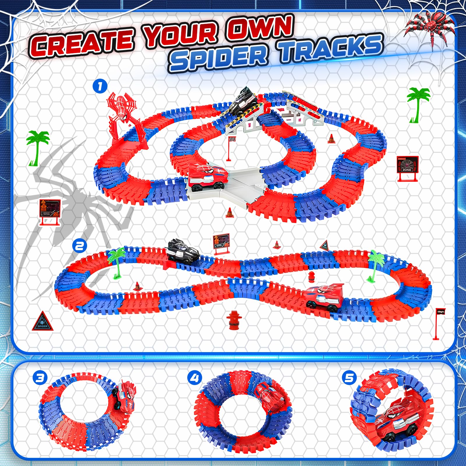 Kssvzz Spider Race Track bridge accessory over elevated turns for dramatic routes.
