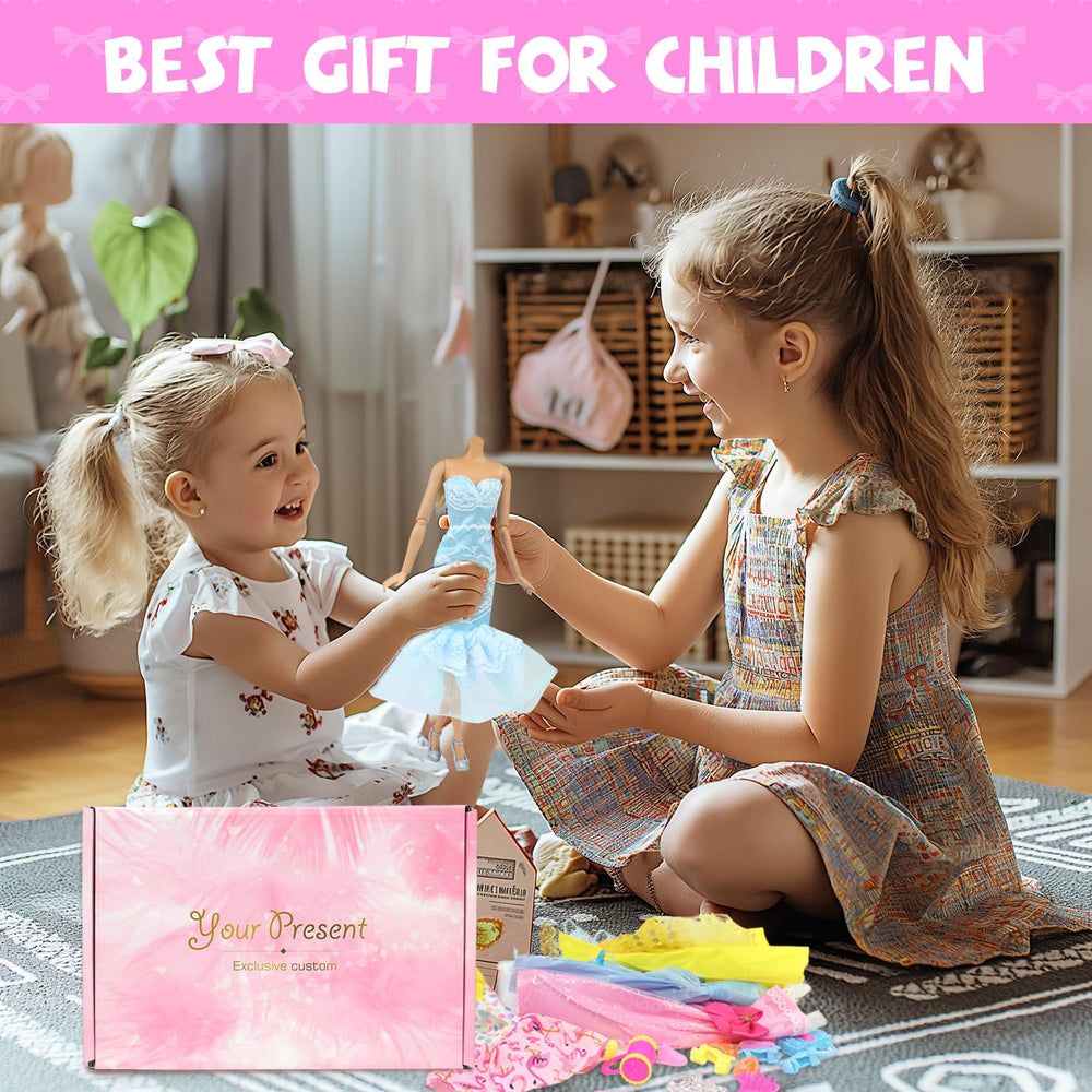 K.T. Fancy doll hangers and accessories help organize tiny wardrobes.