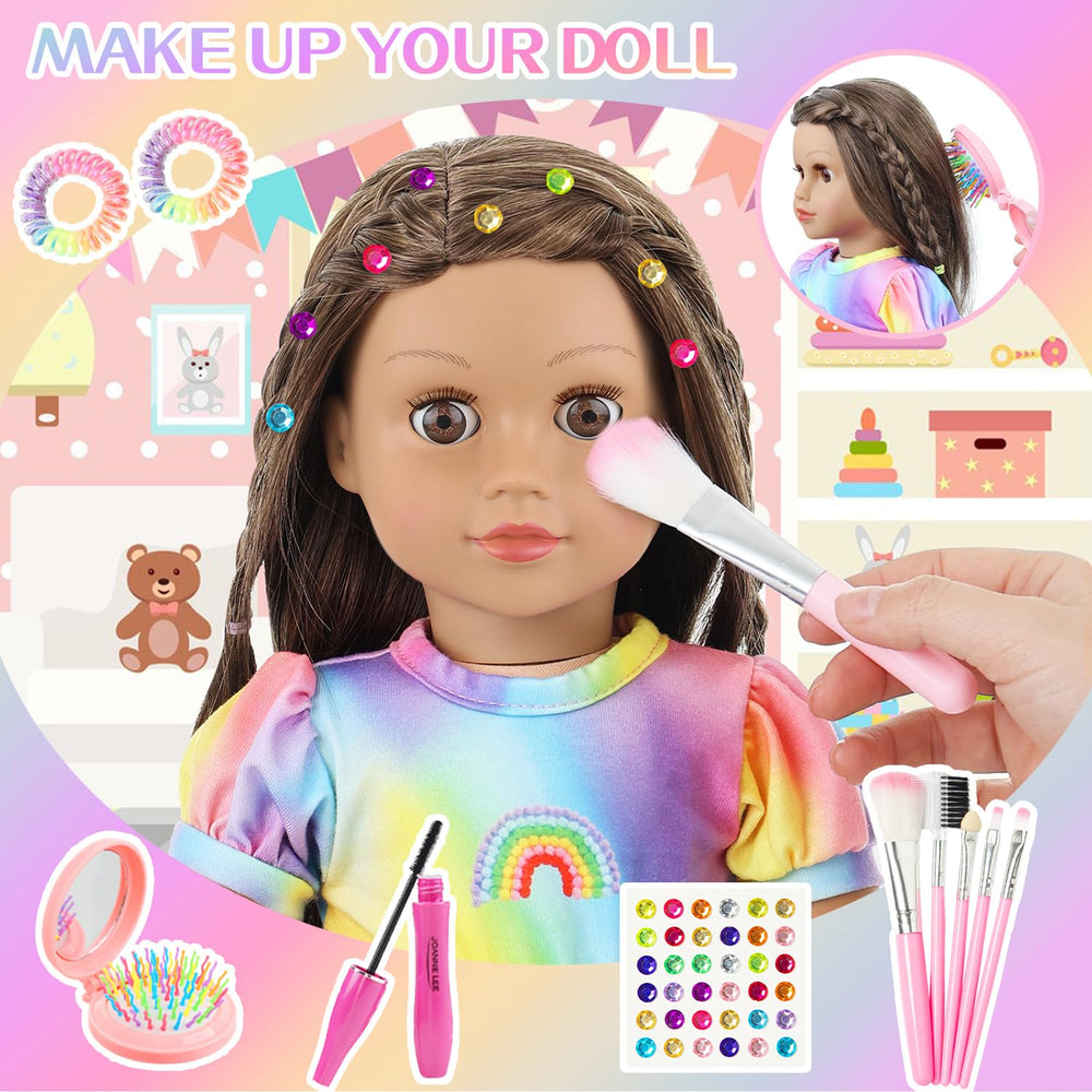 K.T. Fancy headband completes a cute 18in doll outfit.