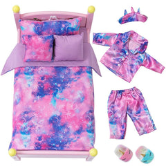 KT Fancy 18-inch doll sleeping sheet offers soft, safe bedding for playtime.