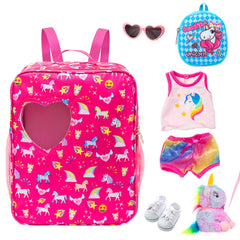 K.T. Fancy 18in doll bag clothes set image, keeps outfits organized and protected during travel.