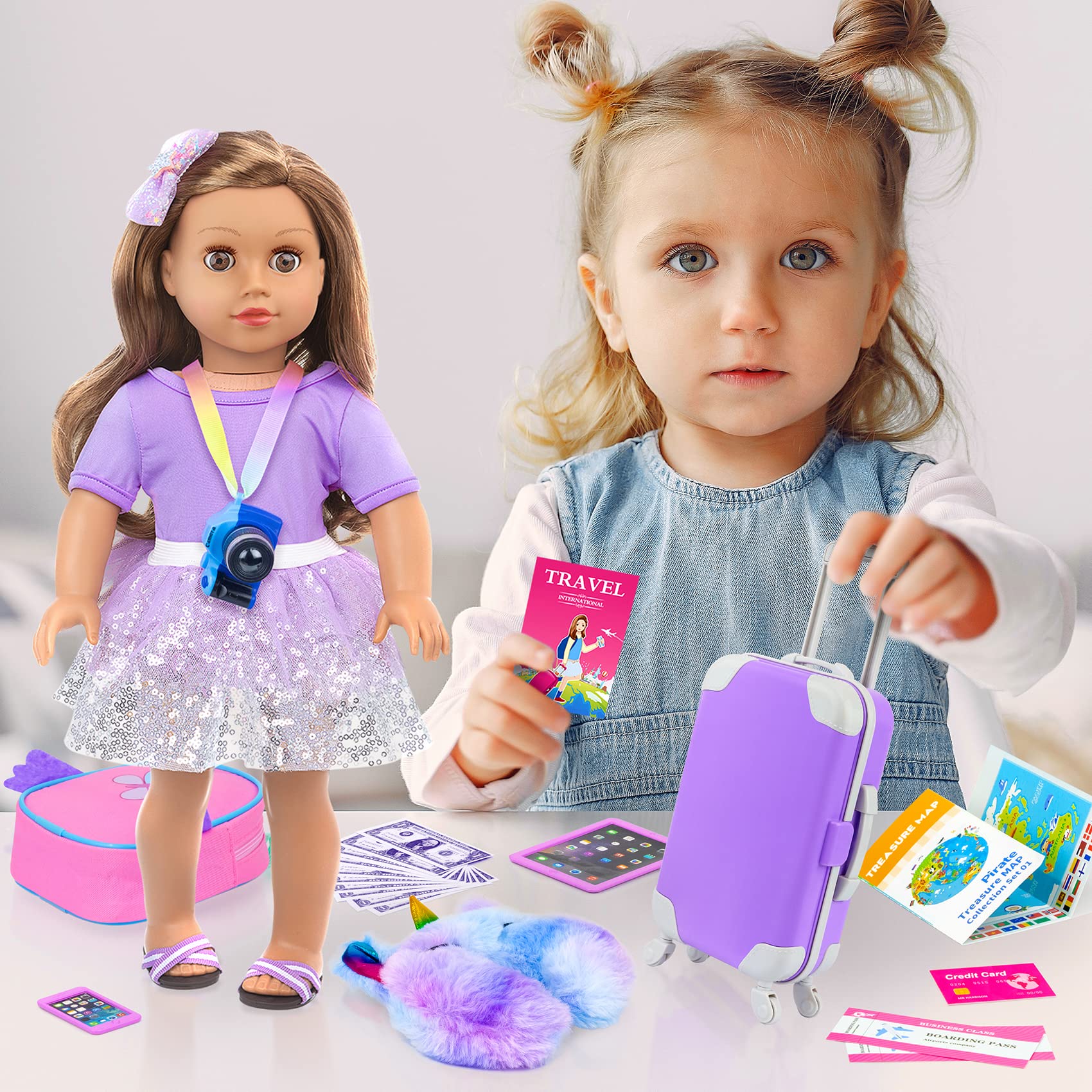 KT Fancy 18-inch doll clothes set for stylish on-the-go outfits