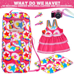 K.T. Fancy layered sundress for 18-inch dolls adds color and dress-up fun.