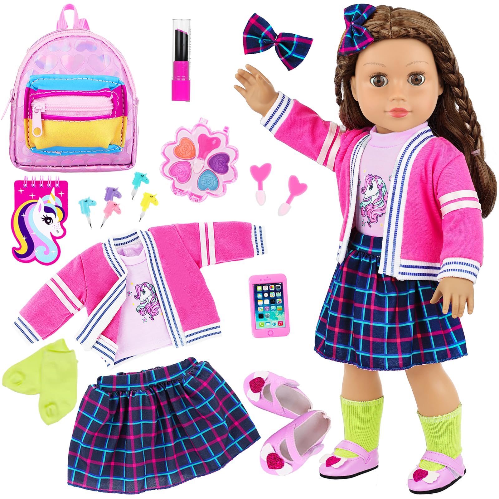 K.T. Fancy school blazer for 18-inch dolls, ready for stylish pretend school days.