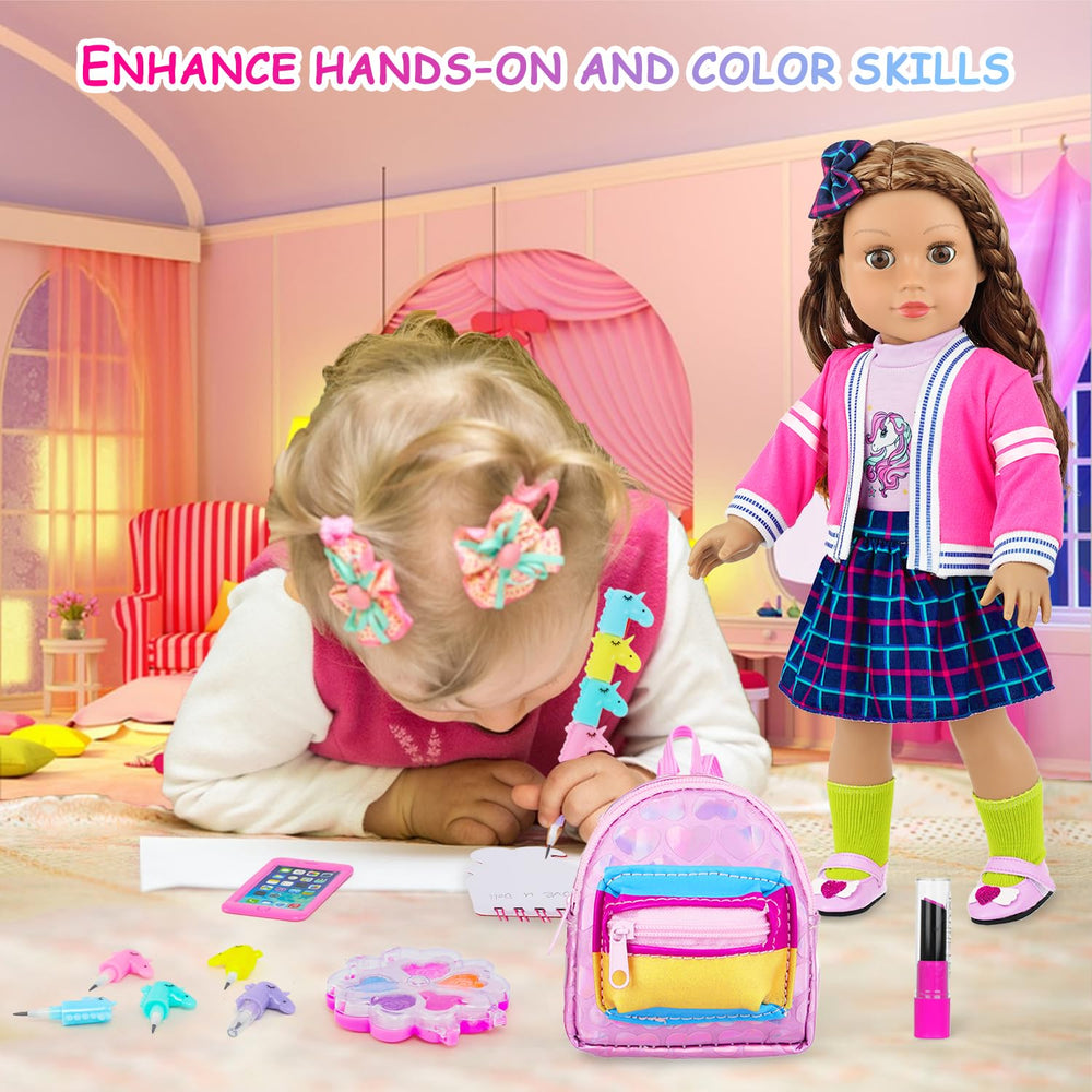 K.T. Fancy socks and shoes set supports complete, comfy doll outfits.