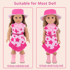 K.T. Fancy glasses complete a stylish, pretend photoshoot look for 18-inch dolls.