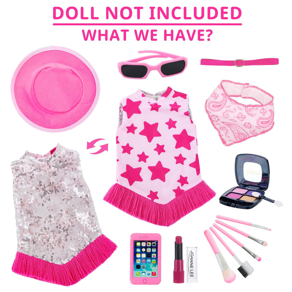 K.T. Fancy lipstick enhances pretend makeup sessions and styling scenes for 18-inch dolls.