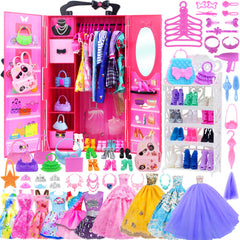 KT Fancy doll wardrobe set keeps outfits organized for playtime.