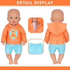 KT Fancy flower pattern doll clothes in bright colors for imaginative pretend play.