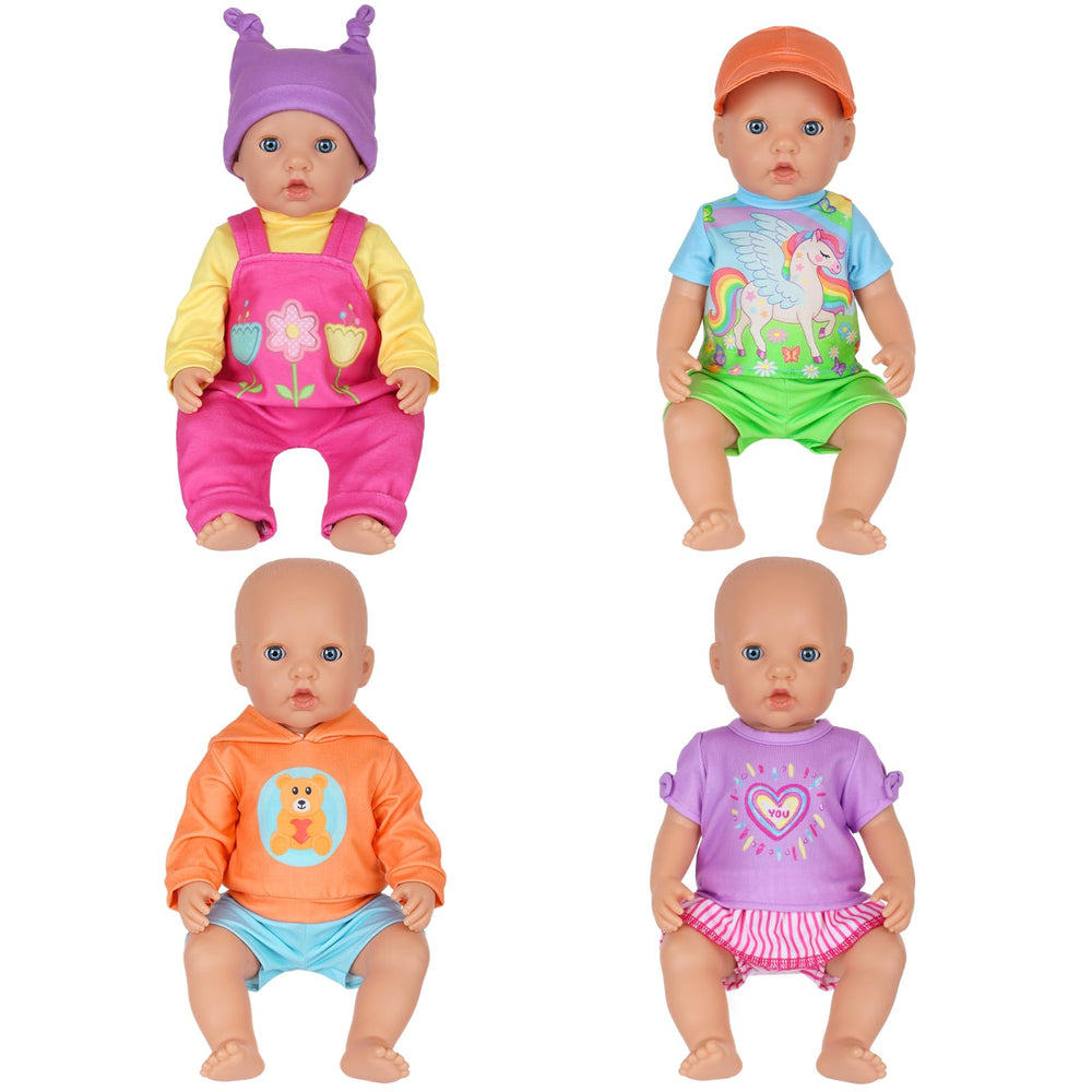 KT Fancy four-set outfits with little bear pattern, perfect for cozy storytelling play.