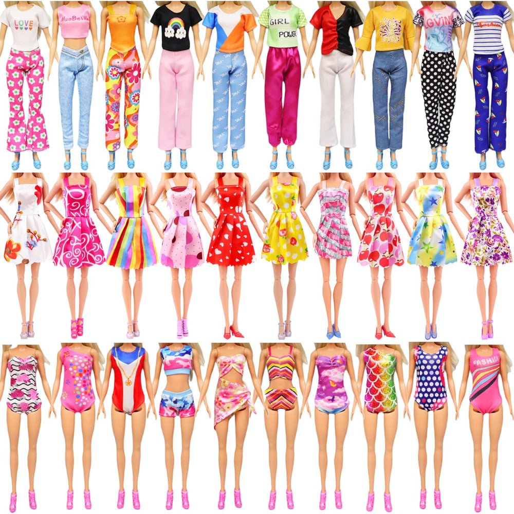 KT Fancy mix of random dresses and pants sparks creative outfit ideas.