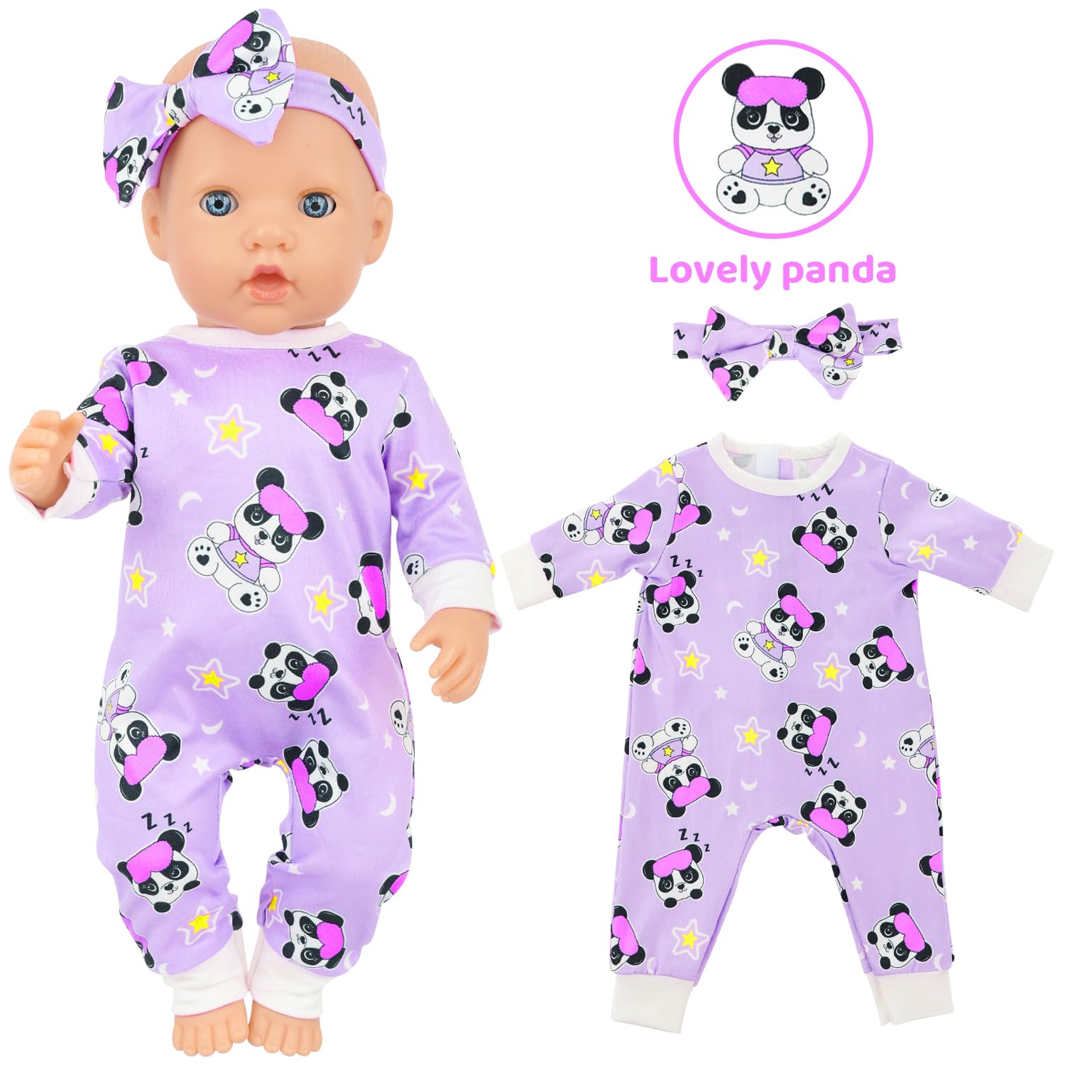 K.T. Fancy unicorn pattern jumpsuit sparks whimsical outfits for 14-18 inch dolls.