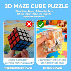 KTRCU ball-track cube — angled view demonstrates problem solving through route exploration.