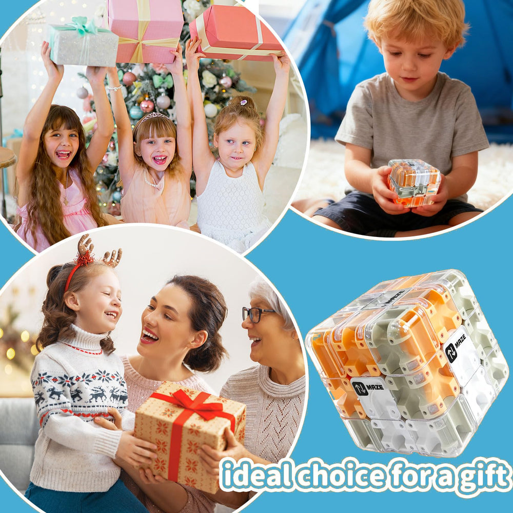 KTRCU 3D cube puzzle — bottom view, comfortable grip for calm, screen-free play.