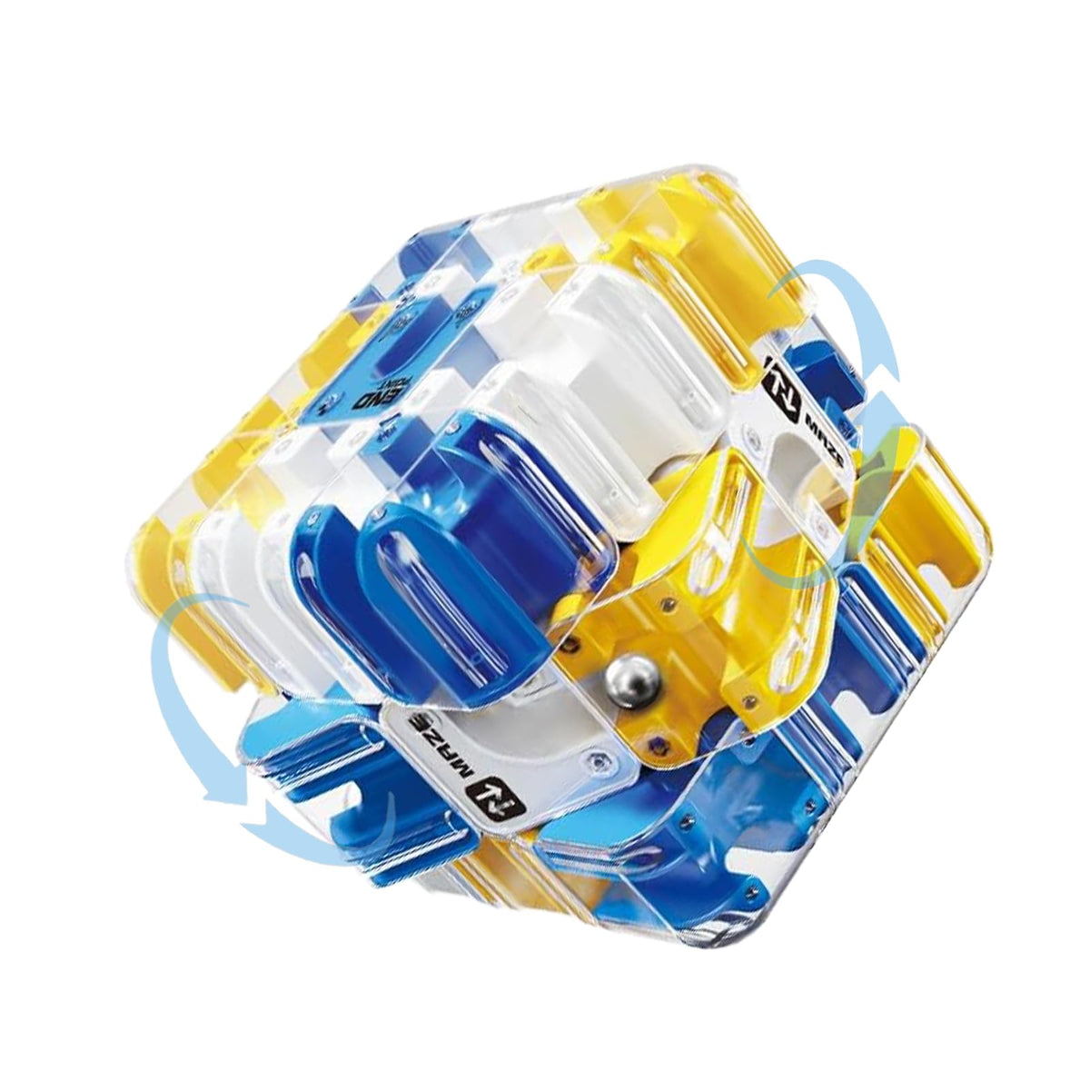 KTRCU 3D cube puzzle with ball track — front view, focused, tactile play.