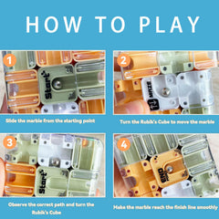 KTRCU brain teaser cube — top view with twisting motion, supports spatial awareness.