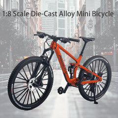 Kuasting 1:8 scale mountain bike model, desk-decor shot, perfect for cake toppers and keepsakes.