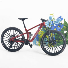 Kuasting 1:8 scale mountain bike model, red color highlight, eye-catching decor for bike lovers.