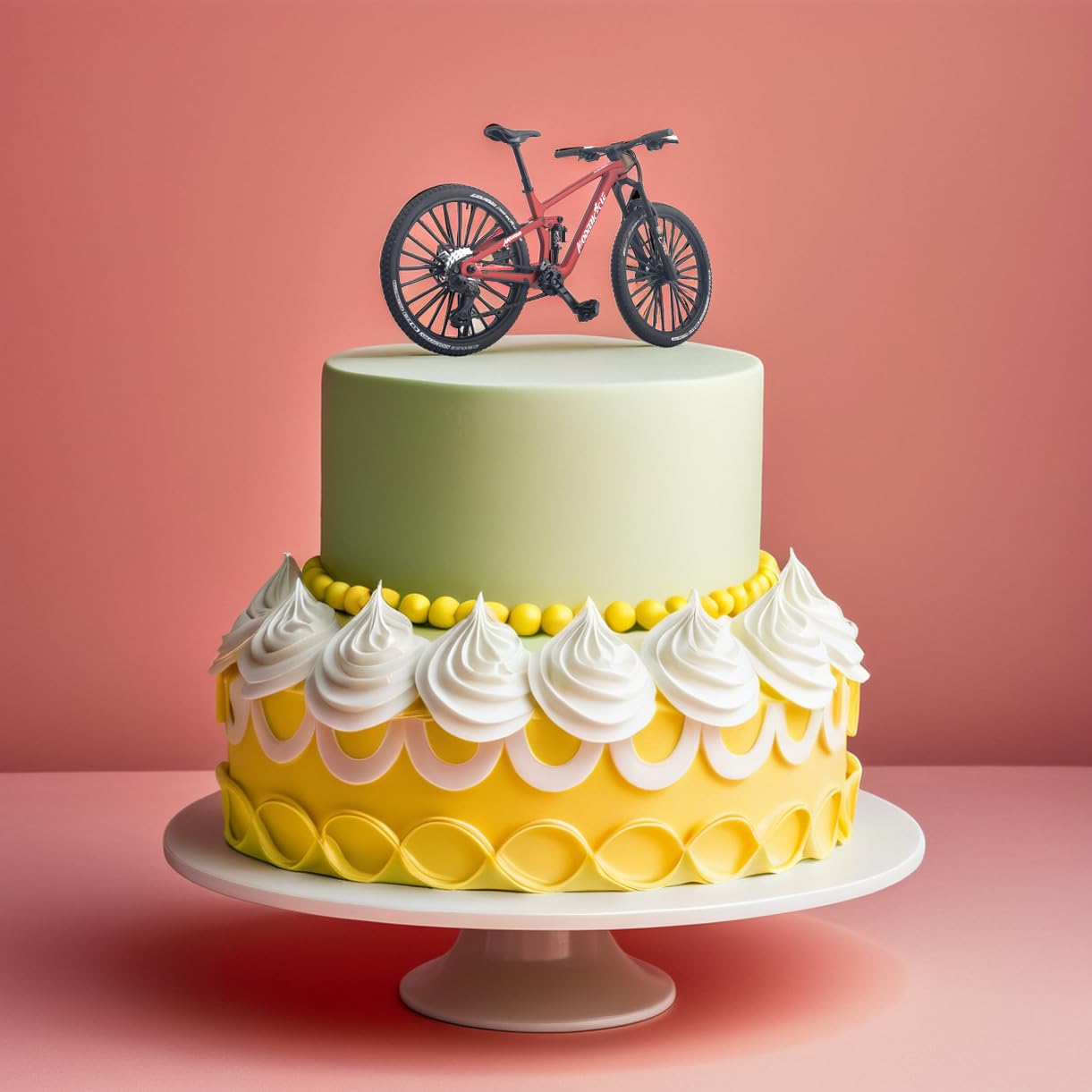 Kuasting 1:8 scale mountain bike model, stand-adjustable angle, adapts to your desk layout.