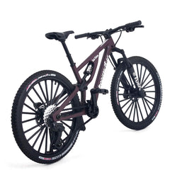 Kuasting 1:8 scale mountain bike model front view demonstrates realistic steering for playful displays.