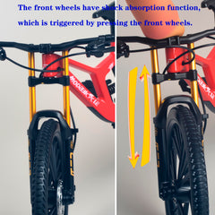 Kuasting 1:8 scale mountain bike model, rear view shows belt driven pedal detail